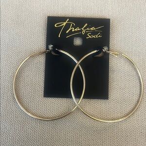 Thalia Sodi Gold Statement Hoop Earrings